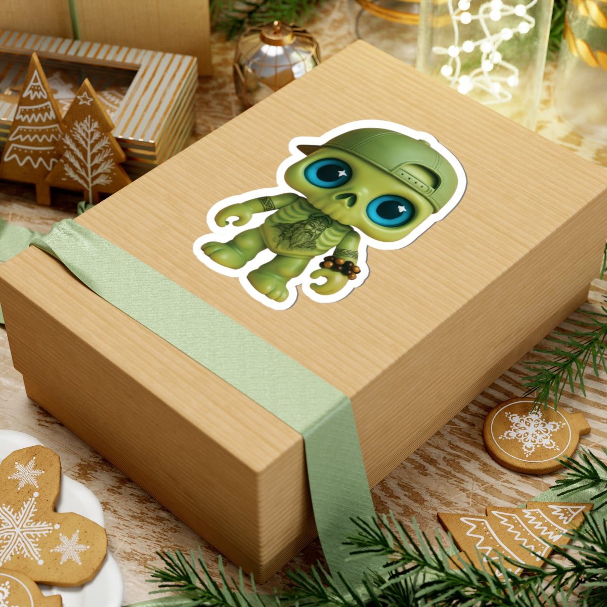 Cool Green Skeleton Kiss-Cut Stickers - Fun Vinyl Decal for Laptops & Water Bottles
