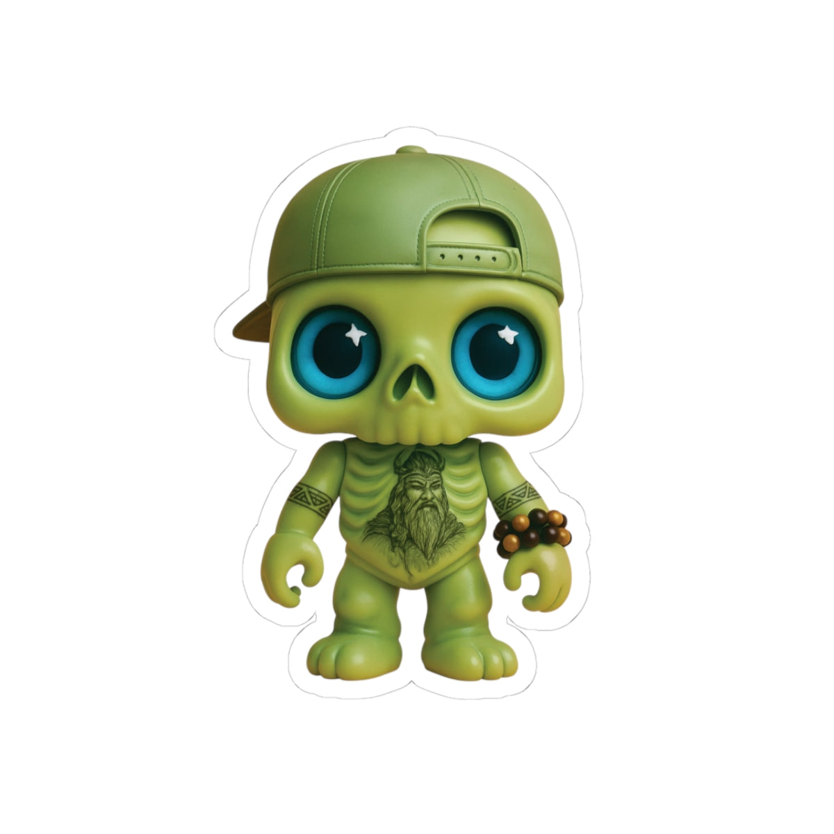Cool Green Skeleton Kiss-Cut Stickers - Fun Vinyl Decal for Laptops & Water Bottles