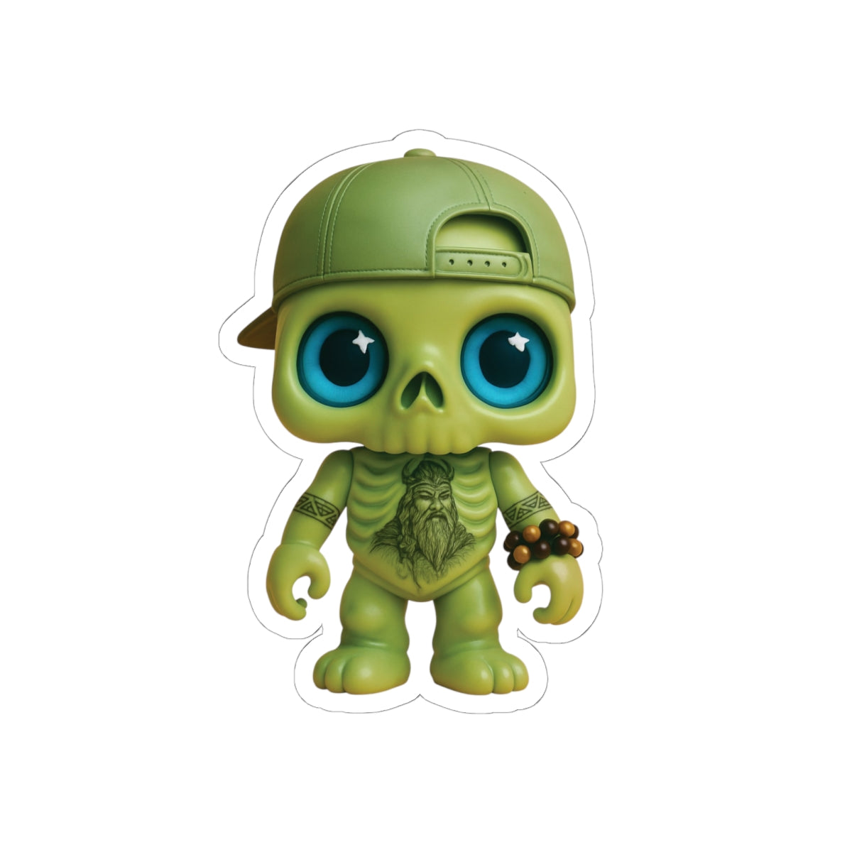 Cool Green Skeleton Kiss-Cut Stickers - Fun Vinyl Decal for Laptops & Water Bottles