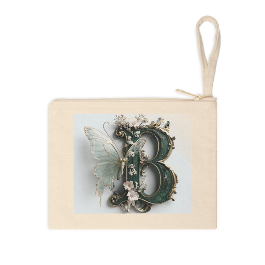 Elegant Butterfly Initial Zipper Pouch - Personalized Accessory for Everyday Use