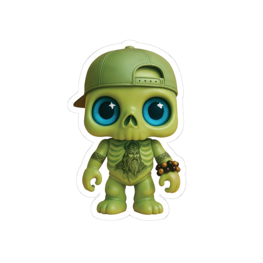 Cool Green Skeleton Kiss-Cut Stickers - Fun Vinyl Decal for Laptops & Water Bottles