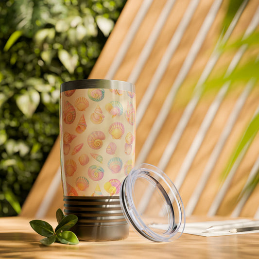 Coastal Seashell Tumbler - 20oz Insulated Drinkware for Summer Adventures
